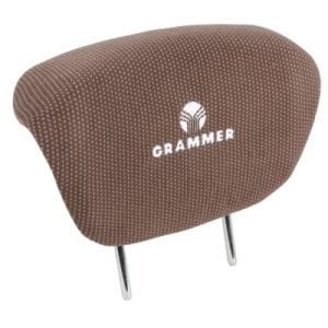 Grammer seat headrest, material, brown